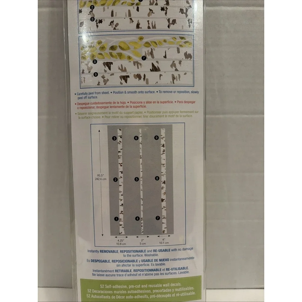 RoomMates RMK2662GM Birch Trees XL Giant Wall Decals 52pc Sealed Discontinued